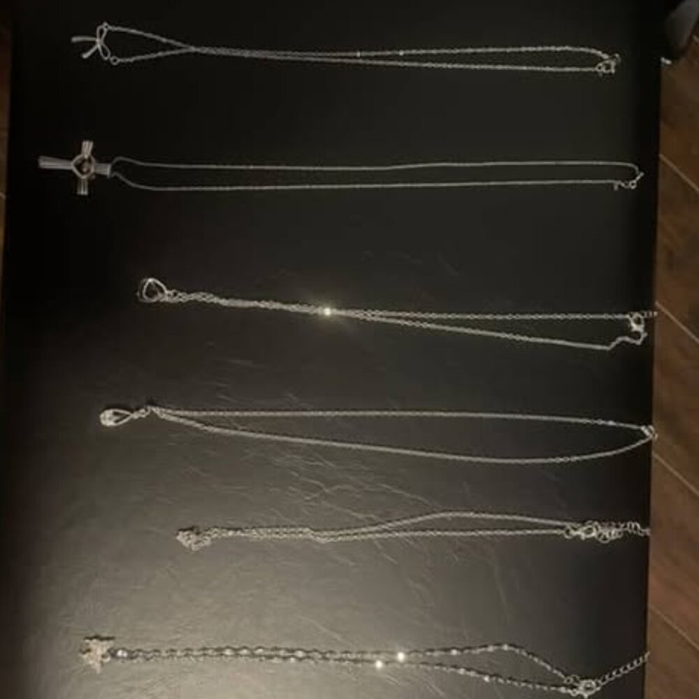 Set of 8 Silver Necklaces